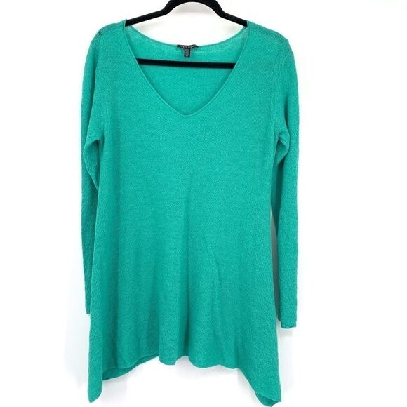 Eileen Fisher Wool Green Pullover Top - Picture 1 of 5